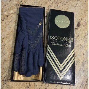 New! Vintage Isotoner Cashmere Lined Stretch Driving Gloves Color Blue One Size